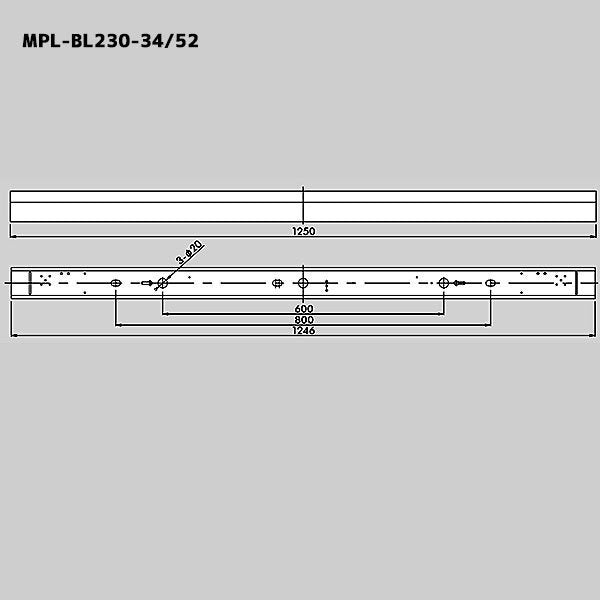 MPL-BL230-34-52 ベースライト LED 一体型 40W 2灯 相当 逆富士 幅230ｍｍ 昼白色 – LEDファクトリー